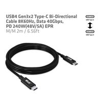 Club3D Kabel   USB 4   Typ C  PD 240W / 8K / 40Gbps 2m St/St retail