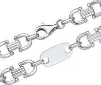 Sterlingsilber Plattenkette für Herren
