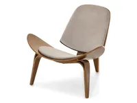 Designersessel DAHL – Nussbaum/Beige