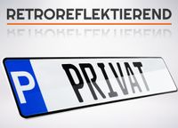 1 Stück PRIVAT P- Kennzeichen Privatkennzeichen Parkplatzschild Nummernschild Privat schwarz Parkplatzmarkierung