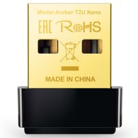 TP-LINK Archer T2U Nano - Verkabelt - USB - WLAN - Wi-Fi 5 (802.11ac) - 633 Mbit/s - Schwarz