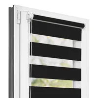 Estika Doppelrollo Klemmfix - 105 x 150 cm - Schwarz - Duo Rollo ohne Bohren