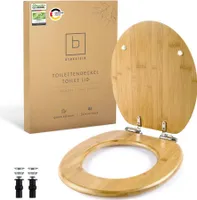 BENKSTEIN Premium Bambus-WC-Sitz, oval - Soft-Close- und Quick-Release-Funktion