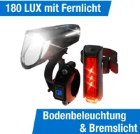 Zestaw oświetlenia rowerowego FISCHER FAHRRAD PLUS 100/130 światła drogowe + TWIN STOP LED czarny (50685)