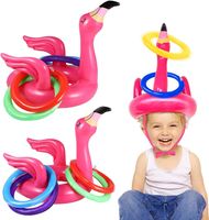 3 Pack Inflatable Flamingo Pool Ring Toss Pool Game Toys, Swimming Pool Toys Hawaiian Luau Beach Toys Carnival Outdoor Water Floats Pool Games for Kids Adults Family