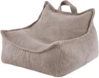 MISIOO Sitzsack Kinder – Großer Sitzsack – Big Bag für Kinder – Cord-Material – 77x67x50 cm – Waschbarer Stoff – Griff für einfaches Tragen – Beige
