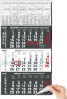 3 Monatskalender 2026 Wandkalender mit Schieber - "Anthrazit" Kalender 2026 Wandkalender |, mit Schulferien, Feiertagen & Jahresübersicht | Großformat 56x30 cm (gefalzt!)