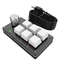 Einh?ndig verkabelte RGB-Tastatur, Mini-Mechanische Tastatur, USB, benutzerdefinierte Tastatur, makroprogrammierbare Tastatur, 6 Tasten, 1 Knopf