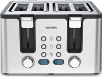 Arendo Toaster, 4 kurze Schlitze, für 4 Scheiben, 1750 W, Automatik, Edelstahl, Wärmeisolierendes Doppelwandgehäuse