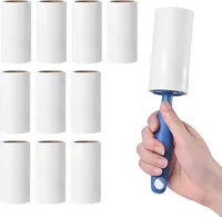 Fusselrolle, Extra klebrige Lint Roller zur Entfernung von Fusseln und Tierhaaren von Kleidung, Haaren, Katzenhaaren, Hundehaaren - 60 Blatt/Rollen (12 Rollen mit 2 Abroller)