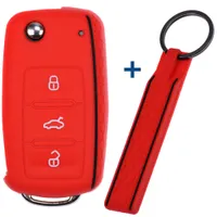 FOAMO Autoschlüssel Hülle Kompatibel mit VW Golf 6, SEAT, SKODA  Autoschlüssel Silikon-Hülle Schlüssel-Hülle Schutz-Hülle für Autoschlüssel  Schwarz Rot : : Elektronik & Foto