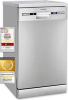 Exquisit Geschirrspüler GSP9309-030E inox | Spülmaschine 45 cm | ECO-Modus | Maßgedecke: 9 | Startzeitvorwahl | Standgerät