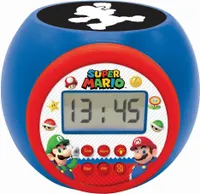 Lexibook Reloj despertador con proyector Super Mario & Luigi - Alarma con función de repetición, luz nocturna con temporizador, pantalla LCD, batería, RL977NI