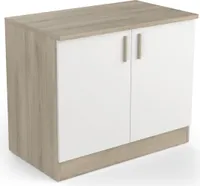 Unterschrank >Origan< in Kronberg Eiche/ matt weiss - 100x85x60 (BxHxT)