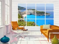 Vlies Fototapete 350x256 cm Tapeten Wandtapete XXL Landschaft Natur Fenster c-A-0072-a-c