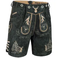 PAULGOS Herren Trachten Lederhose Kurz - HK5 - Echtes Leder - in 3 Farben erhältlich - Größe 44 - 60