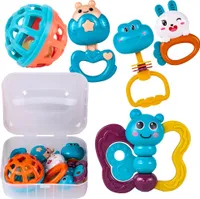 MalPlay Rassel-Set | Beißringe mit Gummielementen | Zahnungshilfe | 5 Stück | für Babys Kleinkinder ab Geburt | ab 0 Monaten