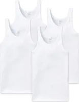SCHIESSER Herren Unterhemd 4er Pack - ärmellos, Baumwolle Essentials, Feinripp Weiß L