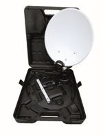 Opticum 9058 Camping/Balkon SAT-Anlage mit Koffer (HDTV, 3D, UHD, EasyFind Single LNB, 10m Kabelring) lichtgrau