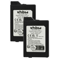 vhbw 2x Akku kompatibel mit Sony Playstation Portable Brite PSP-3002, PSP-3004, PSP-3000, PSP-3001 Spielekonsole (1200 mAh, 3,7 V, Li-Ion)
