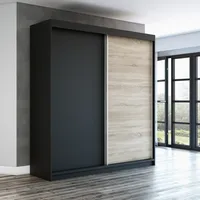 Schwebetürenschrank, 2-türig Schrank! Moderne Garderobe für Kleidung. Verschiedene Farben (Weiß, Schwarz, Somona) Kleiderschrank STIL 180 cm