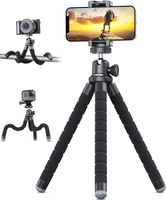 Pnitri Kamerastativ 360° drehbares tragbares Reisestativ, kompatibel für iPhone, Samsung
