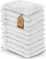 Frottier Waschhandschuhe 10er Pack 15x21cm, 100% Baumwolle, Weiß