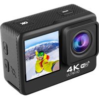 Lipa AT-Q60CR 4K Ultra HD Action camera IPS Wifi - Action cam - Unterwasserkamera 30M - Alternative GoPro - Dual-Touchscreen - mit 21 Zubehör kit - Fernbedienung - Sony IMX Sensor - 4K 60 FPS - 20 MP - EIS-Stabilisierung - Wasserdichtes Gehäuse