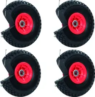 4x Sackkarrenrad Vollgummi 260x85 mm 3.00-4 60mm Nabenlänge PolyurethanSackkarre Ersatzrad Rad Reifen