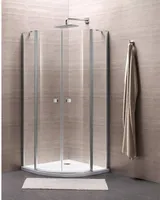 Beaux Colombes Viertelkreis-Duschkabine 90-90x195 cm komplett links und rechts