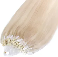 hair2heart Premium Microring Extensions ľudské vlasy rovné - 25 prameňov 0,8g 40cm 10/0 svetlá blond