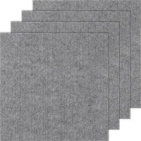 VEVOR odlep a nalep kobercové dlaždice, štvorce 30,5 x 30,5 cm, samolepiace kobercové dlaždice, mäkké polstrované kobercové dlaždice, jednoduchá inštalácia pre domácich majstrov do spální, obývacích izieb, interiérov a exteriérov (12 dlaždíc, svetlo sivá)