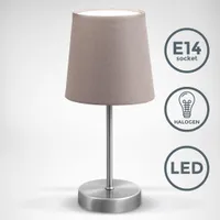 LED stolová lampa Látková dekoratívna lampa Nočná lampa Svietidlá do obývačky E14 taupe