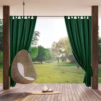 Eurofirany Vorhang GARDEN Waserfeste Outdoorvorhänge Terassenvorhänge dunkelgrün 155x200 cm Schlaufen  Klettverschluss