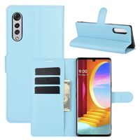König Design Hülle kompatibel mit LG Velvet Kunstleder Handyhülle - Handy Case Blau