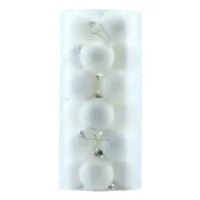 Plastové koule, prům. 6 cm, bílé, 12 x lesklá, 12 x matná