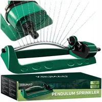 KRUMAD Gartensprinkler 360° Oszillierend Rasensprenger mit 15 Düsen für Gartenbewässerung