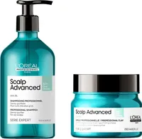 Loreal Scalp Advanced Purifying Clay Mask 2in1 200ml + Shampoo für fettige Kopfhaut 500ml