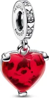 Pandora Disney 792522C01 Charm-Anhänger Micky Minnie Maus Kuss Rotes Murano-Glas
