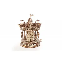 Ugears 3D drevené mechanické puzzle kolotoč