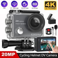 COOAU 4K Action cam 20MP WiFi Sports Kamera Ultra HD Unterwasserkamera 30m 170 ° Weitwinkel 2.4G Fernbedienung Zeitraffer 2 Stk 1350mAh Akkus