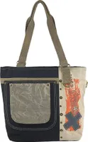 Sunsa Damen Handtasche. Shopper in Vintage Retro Stil. Schultertasche aus Baumwolle/Canvas. Große vegane Tasche