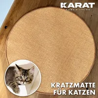 Katzen-Kratzmatte Rund Sisal Kratzteppich für Krallenpflege Natur 50 cm Durchmesser