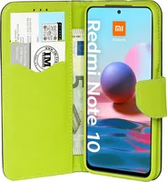 cofi1453® Buch Tasche "Fancy" kompatibel mit XIAOMI REDMI NOTE 10S Handy Hülle Etui Brieftasche Schutzhülle mit Standfunktion, Kartenfach Blau-Grün