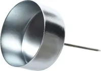 Kaemingk Metall-Teelicht mit Dorn silber 4,2 x 7,5 cm - 4 Stück