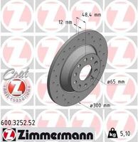 2x ZIMMERMANN Bremsscheibe 600.3252.52 für VW Passat Variant (3G5 CB5) 48mm