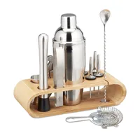 10x Cocktail Shaker Edelstahl Set Zubehör Barkeeper Kit Mixer mit Ständer  750ml