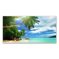 Leinwand-Bilder 100x50 Wandbild Canvas Kunstdruck Strand Palmen Landschaft 