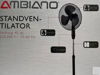 Ambiano Standventilator schwarz Ventilator mit Fernbedienung