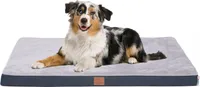 Orthopädisches Premium Hundebett mit Egg Foam, Hundesofa, Hundekissen, waschbar, flauschig, Bezug abnehmbar, waschbar, 112 x 81 x 8 cm, Hellgrau (XL)